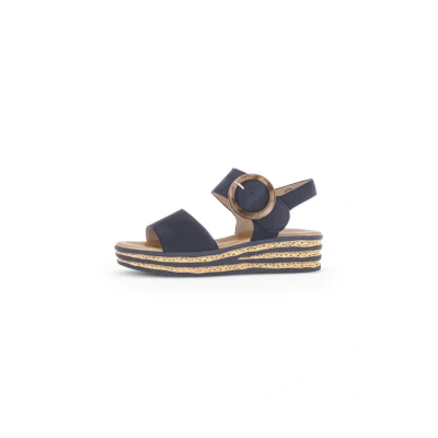 Abbildung von Gabor Damen Sandaletten, Frauen Sandalen,Best Fitting,Riemchensandalen,elegant,Leichter Absatz,Sommerschuhe,Blue (So.Blue),43 EU / 9 UK