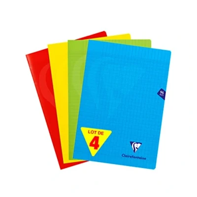 Abbildung von Clairefontaine 294161AMZC Set mit 4 Heften Mimesys, 48 Blatt, DIN A4, 21 x 29,7cm, 90g, französische Lineatur, 1 Set, farbig sortiert