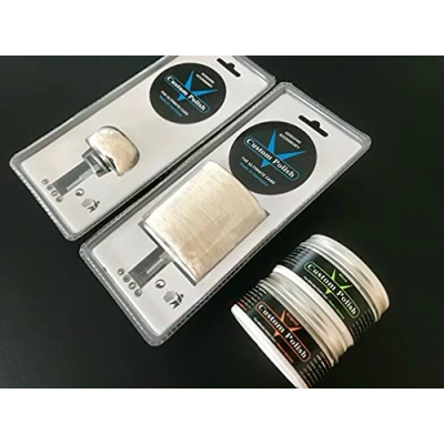 Abbildung von CUSTOM POLISH Polierset 240g Chrompolitur Aluminiumpolitur Chrom Edelstahl Alu Politur + 2X Polieraufsatz