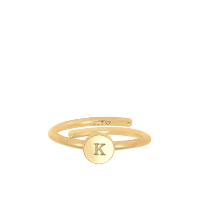 Abbildung von Elli Letter K Ring goldcoloured, Damen, Größe: 54, Gold coloured