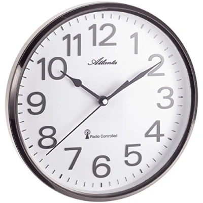 Abbildung von Atlanta Funkwanduhr Küchenuhr Funkgesteuert 26 cm Grau 4378 4