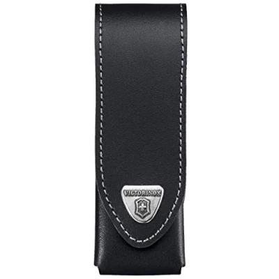 Abbildung von Victorinox Gürteletui Leder mit Klettverschluss, für Schweizer Taschenmesser, Hülle Klappmesser, schwarz