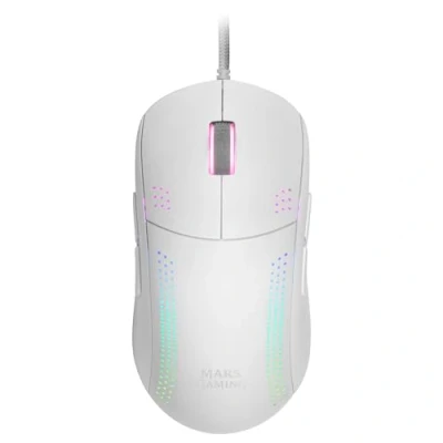 Abbildung von Mars Gaming MMPROW Weiß, Ultra Leichtgewicht Maus für Beidhänder, RGB Chroma, Optisch 32K DPI