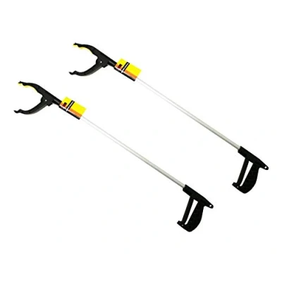 Abbildung von Spetebo Greifzange 2er Set Greifhilfe mit Magnet Aluminium 76 cm, 2 tlg., oder Einzelstück, Links und Rechtshänder geeignet