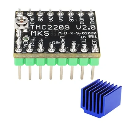 Abbildung von WANGCL Schrittmotortreiber TMC2209 mit Kühlkörper Ausgezeichneter Stummschaltungseffekt für 3D Drucker Park MKS Gen L/MKS SGen L/SKR V1.3