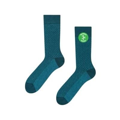 Abbildung von Dedoles Socken Unisex Damen Herren &amp; Kinder Baumwolle viele lustige Designs 1 Paar Geschenk links rechts verschieden, Farbe: Smaragdblau Jacquard, Gr. 39 42 EU