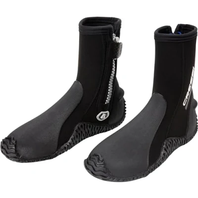 Abbildung von Cressi Unisex Adult Korsor Semi Rigid Sole Boots 5mm Stiefel mit halbstarrer Sohle zum Tauchen, Schwarz, XL