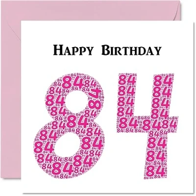 Abbildung von lustige Geburtstagskarte zum 84. Geburtstag für Frau Shapecloud Happy Birthday Karte Vater, Mutter, Großvater, Oma, Onkel, Tante, 145 mm x Grußkarten,