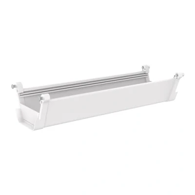 Abbildung von pro.tec Kabelkanal Skegness Kabelmanagement Kabelwanne Weiß Kabelhalter für Schreibtische Kunststoff 55 x 18 12 cm Bürobedarf