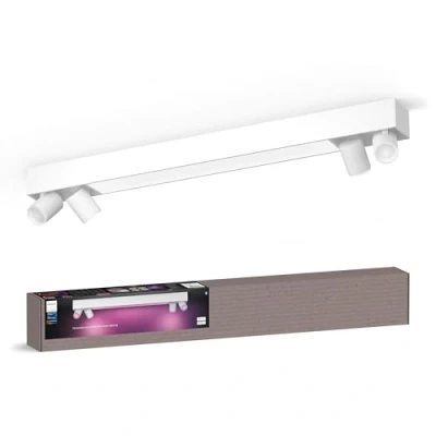 Abbildung von Philips Hue White &amp; Color Ambiance Centris 4 er Spotleuchte, dimmbar, 16 Mio. Farben, steuerbar via App, kompatibel mit Amazon Alexa, weiß