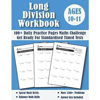 Abbildung von Long Division Workbook Year 6 KS2: 100 Days of Practice Pages Timed Tests With Remainders (Answers Included) Ages 10 11 (Year Maths Workbook, Band 2)