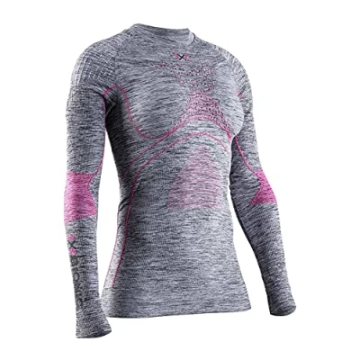 Abbildung von X Bionic Damen Energy Accumulator 4.0 Shirt Round Neck Long Sleeves, Grey Melange/pink, M