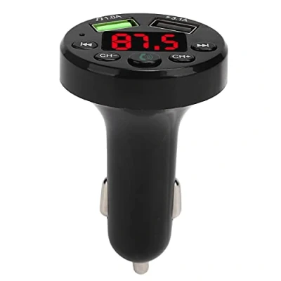 Abbildung von FM Transmitter, E6 Car Bluetooth 5.0 Dual USB Adapter Sender, Schnelllade MP3 Player Modulator Fit für Mobiles Auto