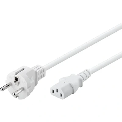 Abbildung von Goobay 96038 Kaltgerätekabel 1,5m / C13 Kaltgerätebuchse &amp; Netzstecker Schutzkontaktstecker Universelles Monitor Stromkabel Netzkabel Weiß 1,50m