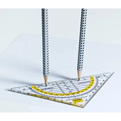 Abbildung von KREISLINEAL Geometrie Dreieck/Geodreieck zum Kreise zeichnen, bruchsicher, 16cm