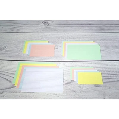 Abbildung von Exacompta 10800SE 100er Pack Premium Karteikarten liniert DIN A7 ideal für die Schule, zum Lernen von Vokabeln und passend zur Bunnybox Lernkartei 74 x 105 mm weiß