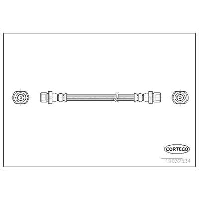Abbildung von CORTECO 19032534 Bremsschläuche Hinterachse 291 TOYOTA: Yaris I Schrägheck