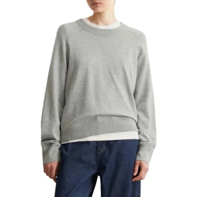 Abbildung von Marc O&#039;Polo Denim CREW NECK Strickpullover, Damen, Größe: Medium, Stone melange