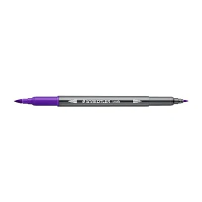 Abbildung von STAEDTLER aquarell Doppelfasermaler Design Journey, violett, feine Spitze und flexible Pinselspitze, wasservermalbar, 10 violette Filzstifte, 3001 6