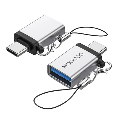 Abbildung von MOGOOD Adapter USB C auf 3.0, Stecker 3.0 Buchse Adapter, Thunderbolt 4/3 für MacBook Pro, Air, Chromebook, Pixelbook, Microsoft Surface, Samsung Galaxy und mehr
