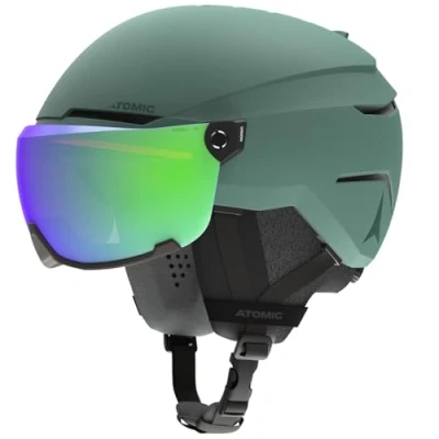Abbildung von ATOMIC SAVOR VISOR STEREO Skihelm mit Visier Green Größe L Maximale Stoßdämpfung Active Aircon Belüftungssystem Hochwertige Verspiegelung für klare Sicht