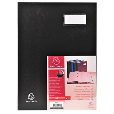 Abbildung von Exacompta 24241E Unterschriftsmappe 24x32 cm dehnbarer Faltenrücken 24 Fächer 1 Stück schwarz