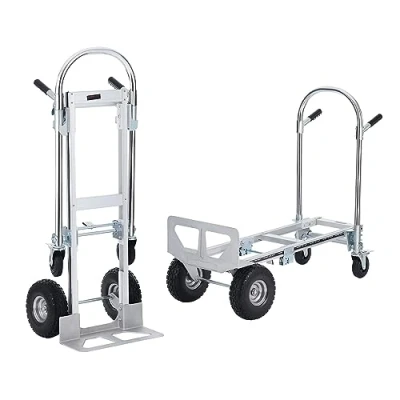 Abbildung von VEVOR 2 in 1 Sackkarre Klappbar 318/454kg Tragfähigkeit Transportkarre Aluminiumlegierung &amp; Kohlenstoffstahl ⇋ Plattformwagen Trolley für Lade Transportaufgaben im Innen Außenbereich
