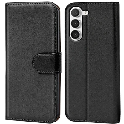 Abbildung von Verco Handyhülle für Samsung Galaxy S23 Plus Hülle, Bookcase Tasche Flipcover S23+ Case [Kartenfächer/Aufstellfunktion], Schwarz