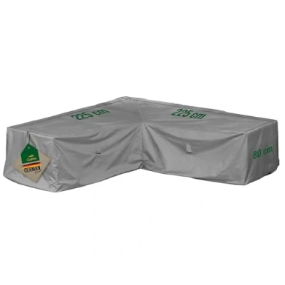 Abbildung von Mehr Garten Abdeckung Gartenmöbel Winterfest Lounge L Form, 225x225x80 cm, grau, Oxford 600D Gewebe, Abdeckplane wasserdicht, UV beständig und wetterfest
