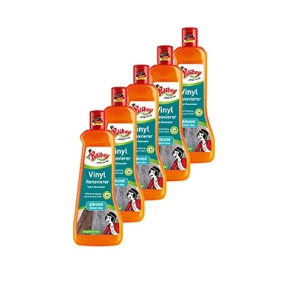 Abbildung von Poliboy Vinyl Renovierer zur Auffrischung von strapazierten Vinylböden Bodenpflege 5er 5x500 ml (2,5 Liter) Made in Germany