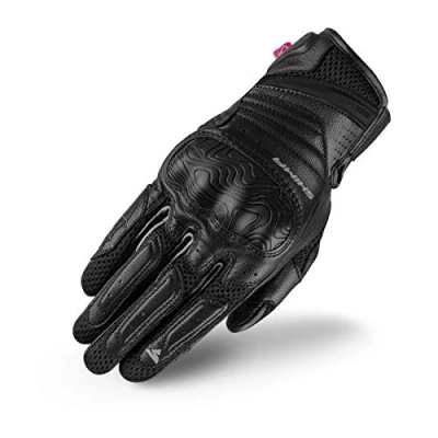 Abbildung von SHIMA RUSH Motorradhandschuhe Atmungsaktive, Verstärkte, Stadt, Sommer, Touchscreen Handschuhe mit Knöchelprotektor, Handgelenk und Finger Aufpralldämpfer (Damen, Schwarz, S)