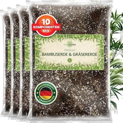 Abbildung von ORAGARDEN Bambuserde und Gräsererde für Zimmerpflanzen Garten 12L Erde Mischung Pflanzen, Palmen, Blumen, Grünpflanzen 10 Komponenten Grünpflanzenerde Bambus Gräser