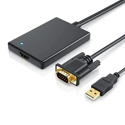 Abbildung von CSL VGA zu HDMI Adapter 1080p Full HD, Konverter, männlich weiblich für Computer, Desktop, Laptop, PC, Monitor, Projektor