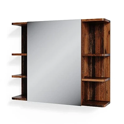 Abbildung von Vicco Badezimmerspiegelschrank Fynn, Antikholz, 80 x 64 cm