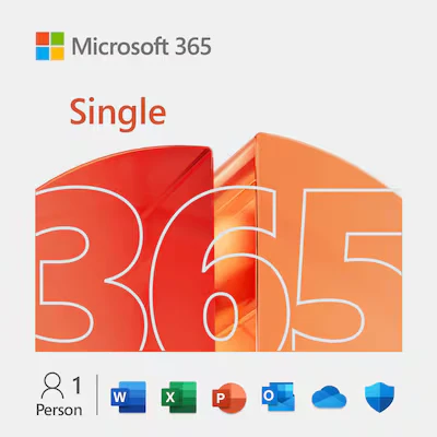 Abbildung von Microsoft 365 Single [1 Benutzer / 1 Jahr] inkl. Office mit Word, Excel, PowerPoint, OneNote, Outlook, Access