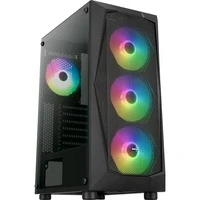 Abbildung von AeroCool Boitier Moyen Tour ATX compatible Falcon A v2 RGB Avec panneau vitré (Noir)