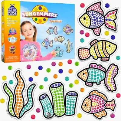 Abbildung von PURPLE LADYBUG Sungemmers Suncatcher Mosaik Bastelset Kinder ab 6 Jahre Geschenk Mädchen 7 12 Ostergeschenke für Jungen Kreatives Basteln 8