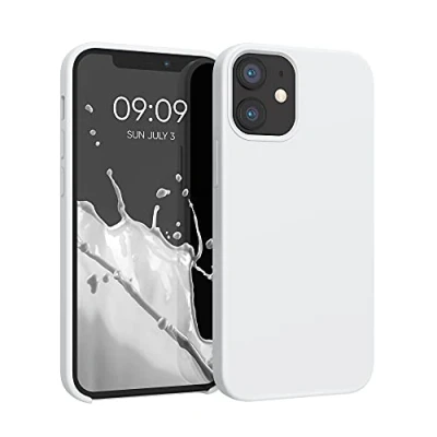 Abbildung von kwmobile Hülle kompatibel mit Apple iPhone 12 Mini Silikon Handy Case Handyhülle weiche Oberfläche kabelloses Laden Weiß