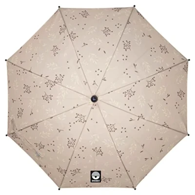 Abbildung von Dooky Sonnenschutz Kinderwagen &amp; Buggy UPF 50+ Sonnenschirm, Sonnensegel für Kinder Baby Durchmesser 76 cm 100% Polyester Zubehör UV Schutz Romantic Leaves Beige