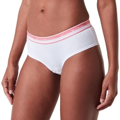 Abbildung von Emporio Armani Damen Stretch Cotton Logoband Cheeky Hipster Panties, Weiß, M EU