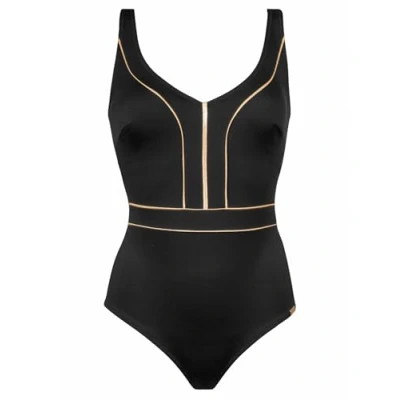 Abbildung von Charmline Shapewear Badeanzug mit Brustfutter Black Gold 46 C
