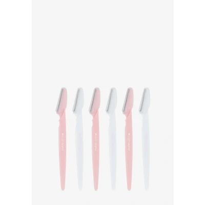 Abbildung von Brushworks Angled Dermaplaners (PACK OF 6) Haarentfernungs Accessoires, Damen, Größe: One Size, Pink &amp; white