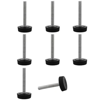 Abbildung von SKIR&#039;CO Möbel Nivellierfüße, M6 x 40 mm, verstellbare runde Beine, 25 mm Durchmesser, Gewinde Nivellierfuß, 8 Stück