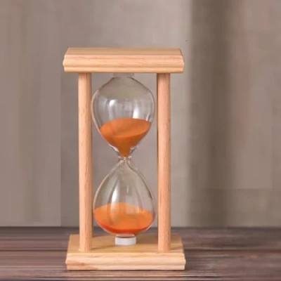 Abbildung von ANALTIRCE Sanduhr Timer,30 Minuten,Sanduhr,Mehrfarbiger Sand Aus Holz,Sanduhr,Sanduhr,Sanduhr Für Arbeitszimmer,Schlafzimmer,Küche,Backen, Kinder,Orange,30 Min