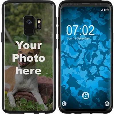 Abbildung von PhoneNatic Case kompatibel mit Galaxy S9 Personalisierte Handyhülle schwarz zum selbst gestalten eigenem Foto