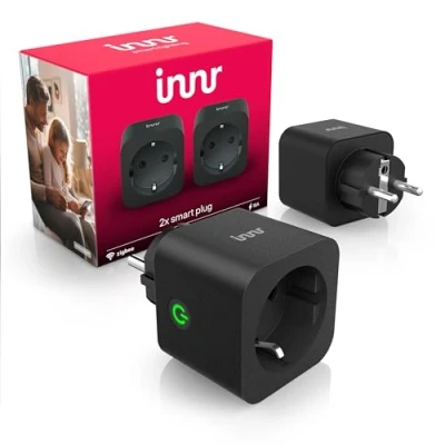 Abbildung von Innr Smart Steckdose Schwarz, funktioniert mit Hue* und Alexa, Zigbee Repeater, Strommessung, 2 Pack