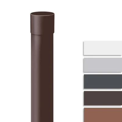 Abbildung von INEFA Fallrohr Kunststoff 200 cm DN75 / 75mm, Dunkelbraun, Dachrinnenzubehör, einfache Steckmontage, Made in Germany