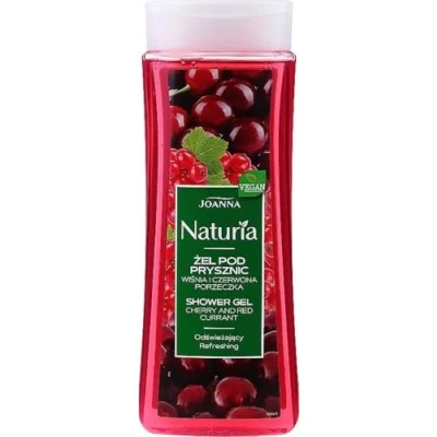 Abbildung von JOANNA Naturia Duschgel Extrakt aus Kirsche und Rote Johannisbeere Gründlich Gereinigte Erfrischte Haut Damen Pflegedusche für Angenehmer Duft 300 Ml