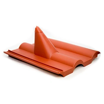 Abbildung von PremiumX Frankfurter Dachpfanne Rot SAT Dachabdeckung Pfanne Dachziegel aus Kunststoff PVC Antennen Durchgangsziegel
