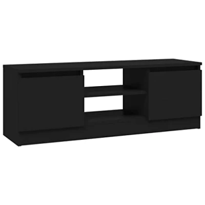Abbildung von vidaXL TV Schrank mit Tür Lowboard Möbel Tisch Board Sideboard Fernsehschrank Fernsehtisch HiFi Wohnzimmer Schwarz 102x30x36cm